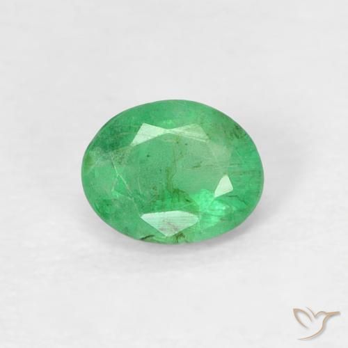 0.31ct Натуральный Светло-зеленый Изумруд, Овал, SI