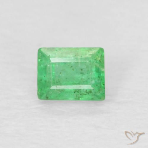 0.20ct Натуральный Бледно-желтовато-зеленый Изумруд, Огранка Багет, SI