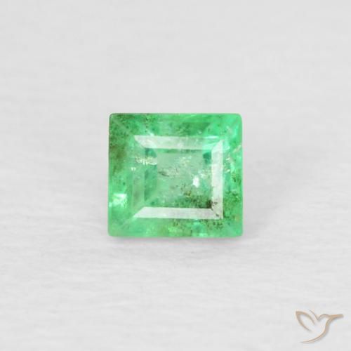 0.18ct Натуральный Светлый трилистник зеленый Изумруд, Огранка Багет, SI