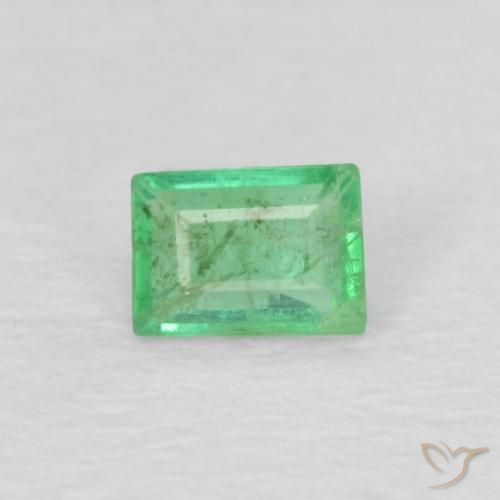0.15ct Натуральный Зеленый электрик Изумруд, Огранка Багет, SI-I1