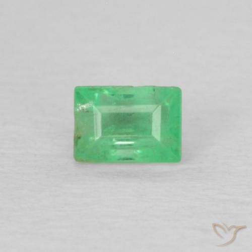 0.21ct Натуральный Средний зеленый Изумруд, Огранка Багет, SI-I1