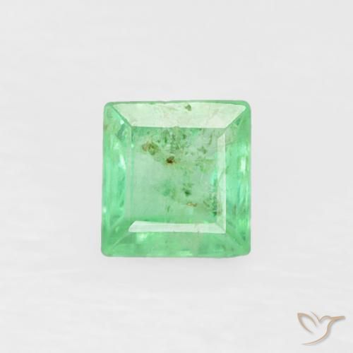 0.20ct Натуральный Светло-зеленый Изумруд, Квадрат, SI