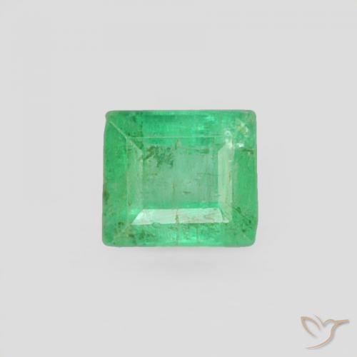 0.19ct Натуральный Желтовато-зеленый Изумруд, Огранка Багет, SI