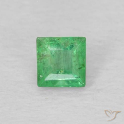 0.16ct Натуральный Трилистник зеленый Изумруд, Квадрат, VS-SI
