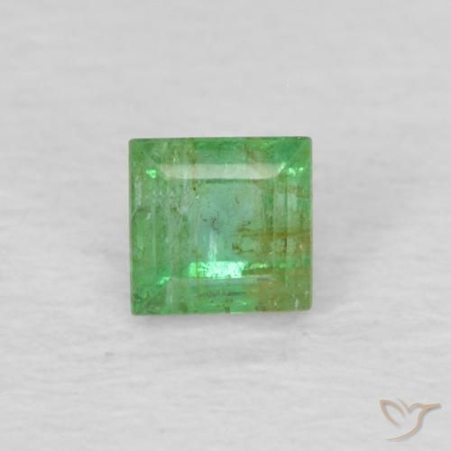 0.15ct Натуральный Желтовато-зеленый Изумруд, Квадрат, VS-SI