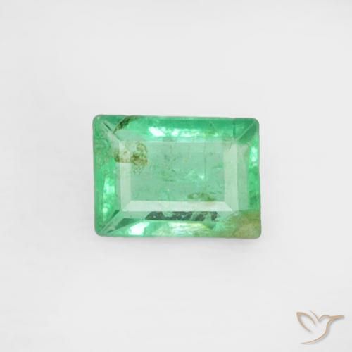 0.15ct Натуральный Ярко-зеленый Изумруд, Огранка Багет, VS-SI
