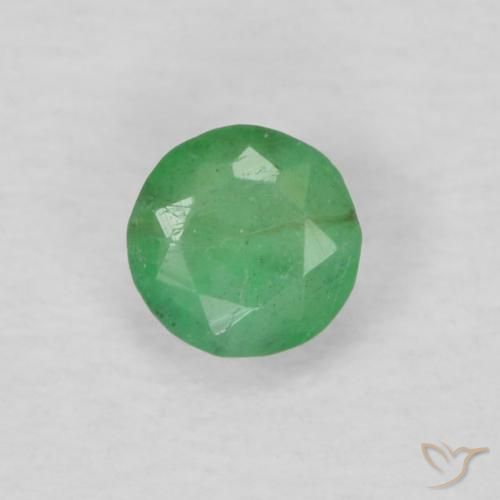 0.16ct Натуральный Желтовато-зеленый Изумруд, Круглый, VS-SI