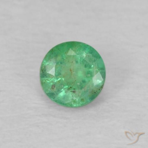 0.15ct Натуральный Светло-зеленый Изумруд, Круглый, VS-SI
