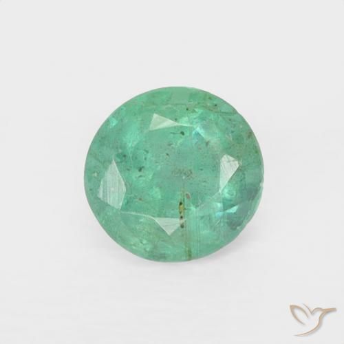 0.25ct Натуральный Сине-зеленый Изумруд, Круглый, Чистота VS