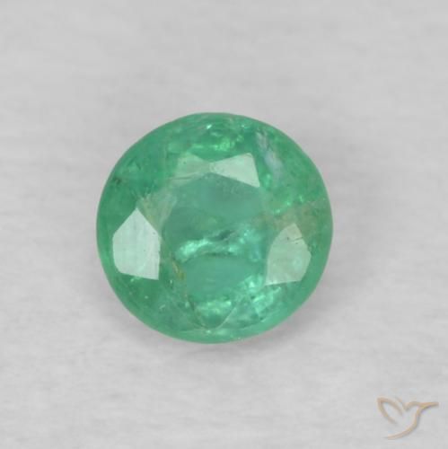 0.15ct Натуральный Сине-зеленый Изумруд, Круглый, VS-SI