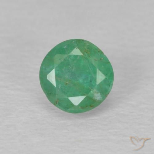 0.30ct Натуральный Средний зеленый Изумруд, Круглый, VS-SI