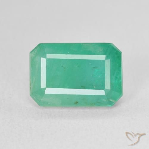 3.46ct Натуральный Сине-зеленый Изумруд, Изумрудная огранка, SI