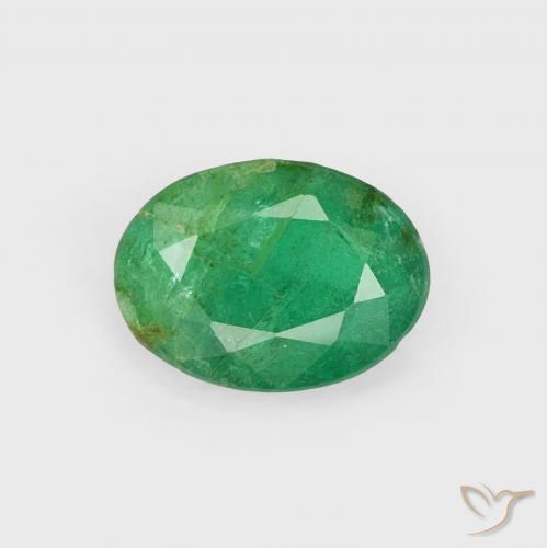 0.70ct Натуральный Средний зеленый Изумруд, Овал, SI-I1