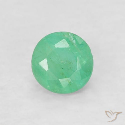 0.16ct Натуральный Мятно-зеленый Изумруд, Круглый, SI