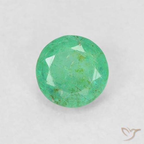 0.17ct Натуральный Зеленый электрик Изумруд, Круглый, SI