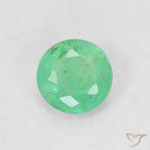 0.17ct Натуральный Мятно-зеленый Изумруд, Круглый, SI