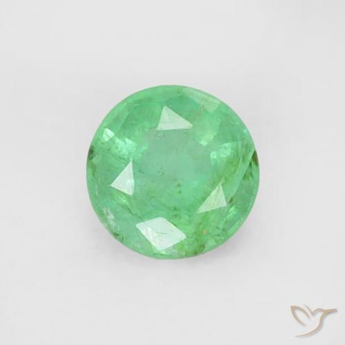 0.16ct Натуральный Прохладный зеленый Изумруд, Круглый, SI