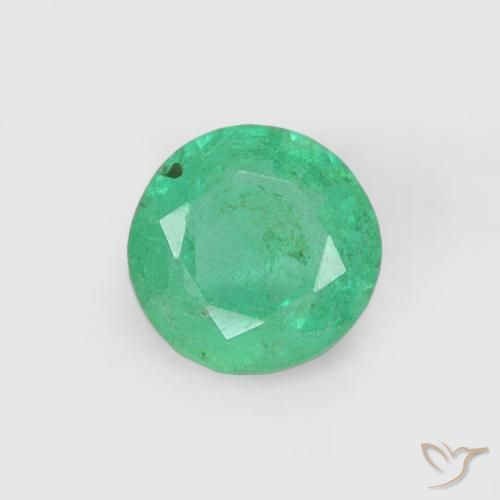 0.18ct Натуральный Прохладный зеленый Изумруд, Круглый, SI