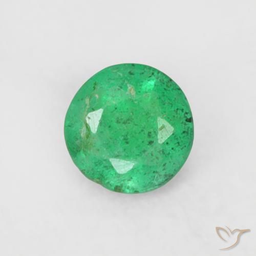 0.16ct Натуральный Бриллиантовый зеленый Изумруд, Круглый, SI