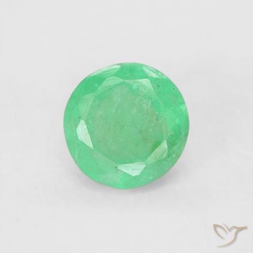 0.17ct Натуральный Бриллиантовый зеленый Изумруд, Круглый, SI