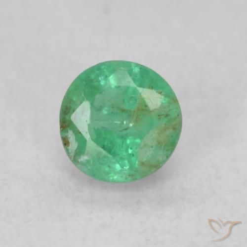 0.18ct Натуральный Средний зеленый Изумруд, Круглый, SI