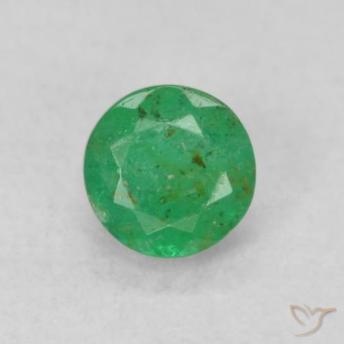 0.18ct Натуральный Светло-зеленый Изумруд, Круглый, SI