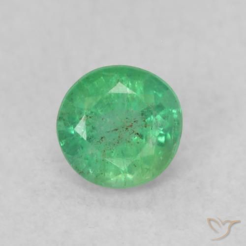 0.18ct Натуральный Светло-зеленый Изумруд, Круглый, SI
