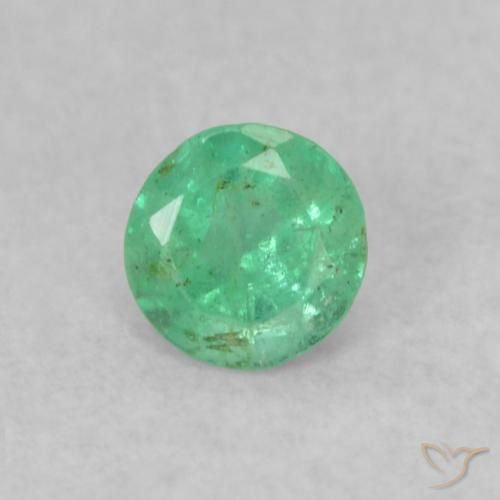 0.16ct Натуральный Ярко-зеленый Изумруд, Круглый, SI