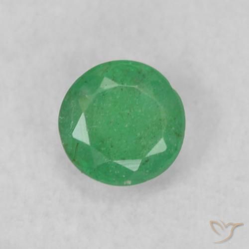 0.18ct Натуральный Светло-зеленый Изумруд, Круглый, SI