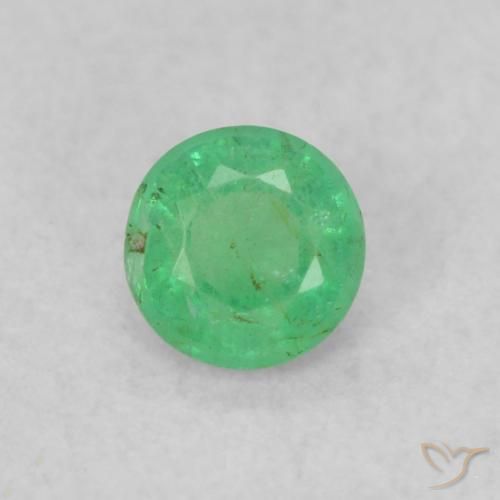 0.16ct Натуральный Светло-зеленый Изумруд, Круглый, SI
