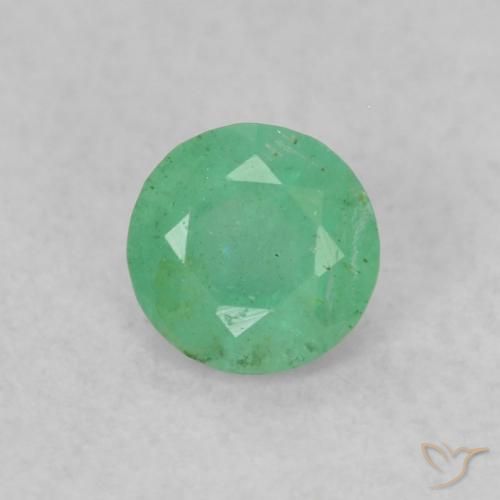 0.16ct Натуральный Светло-зеленый Изумруд, Круглый, SI