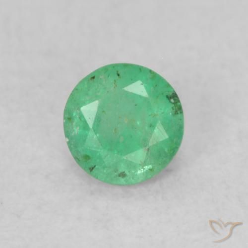 0.17ct Натуральный Интенсивный зеленый Изумруд, Круглый, SI