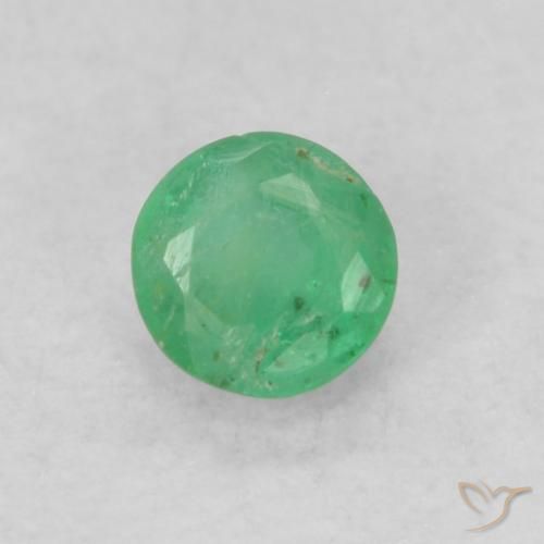 0.19ct Натуральный Зеленый электрик Изумруд, Круглый, SI