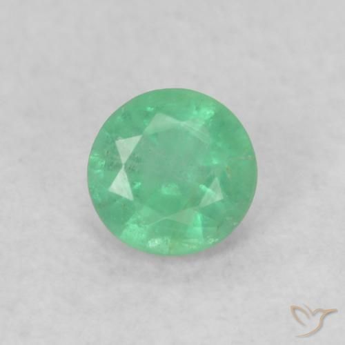 0.17ct Натуральный Зеленый электрик Изумруд, Круглый, SI