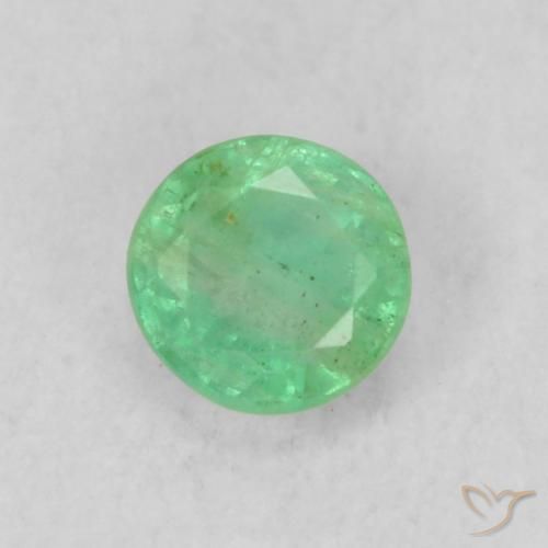 0.20ct Натуральный Зеленый электрик Изумруд, Круглый, SI