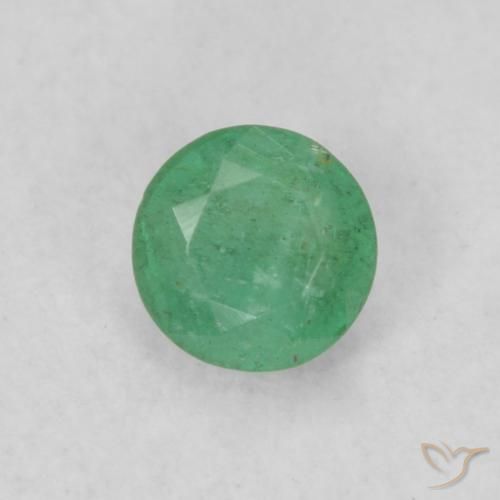 0.18ct Натуральный Темно-зеленый Изумруд, Круглый, SI