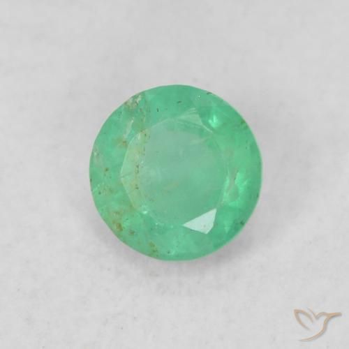 0.16ct Натуральный Средний зеленый Изумруд, Круглый, SI