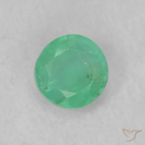 0.18ct Натуральный Темно-папоротниково-зеленый Изумруд, Круглый, SI