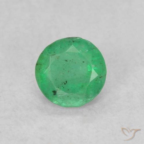 0.16ct Натуральный Желтовато-зеленый Изумруд, Круглый, SI