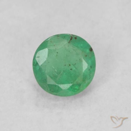 0.17ct Натуральный Светло-холодный зеленый Изумруд, Круглый, SI