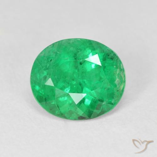 2.38ct Натуральный Интенсивный зеленый Изумруд, Овал, VS-SI