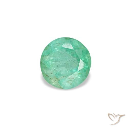 0.19ct Натуральный Ярко-зеленый Изумруд, Круг, VS-SI, Photo A