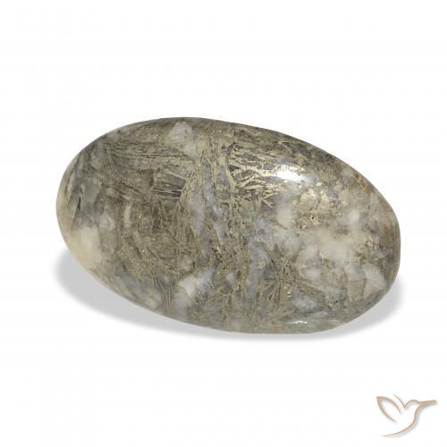 21.25 карата, натуральный Многоцветный Feather Pyrite, Овал, Непрозрачный