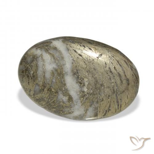 30.90 карата, натуральный Многоцветный Feather Pyrite, Овал, Непрозрачный