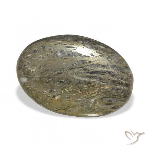 34.01 карата, натуральный Многоцветный Feather Pyrite, Овал, Непрозрачный