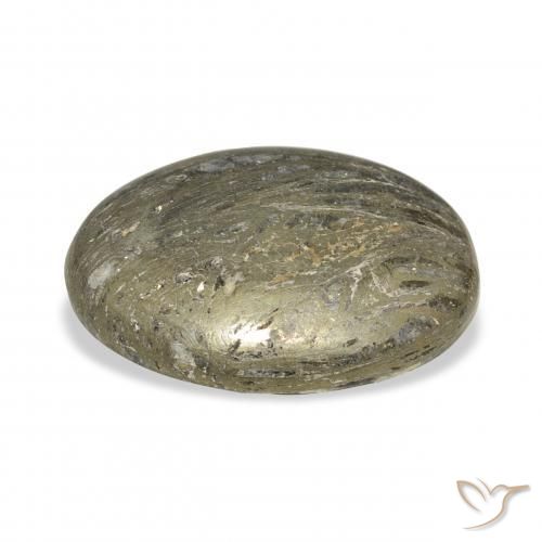 34.01 карата, натуральный Многоцветный Feather Pyrite, Овал, Непрозрачный