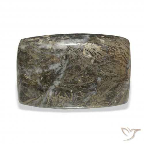 38.92ct Натуральный Черноватая бронза Feather Pyrite, Подушка, Непрозрачный