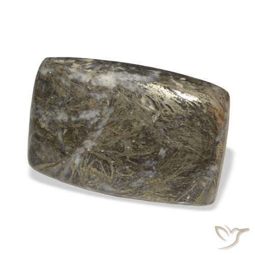 38.92 карата, натуральный Черноватая бронза Feather Pyrite, Подушка, Непрозрачный