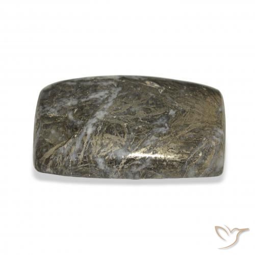 38.92 карата, натуральный Черноватая бронза Feather Pyrite, Подушка, Непрозрачный