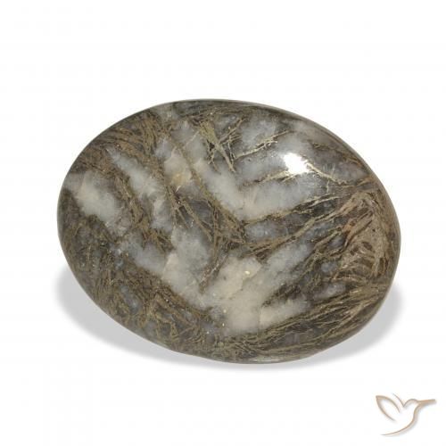 23.93 карата, натуральный Черный с бронзой Feather Pyrite, Овал, Непрозрачный